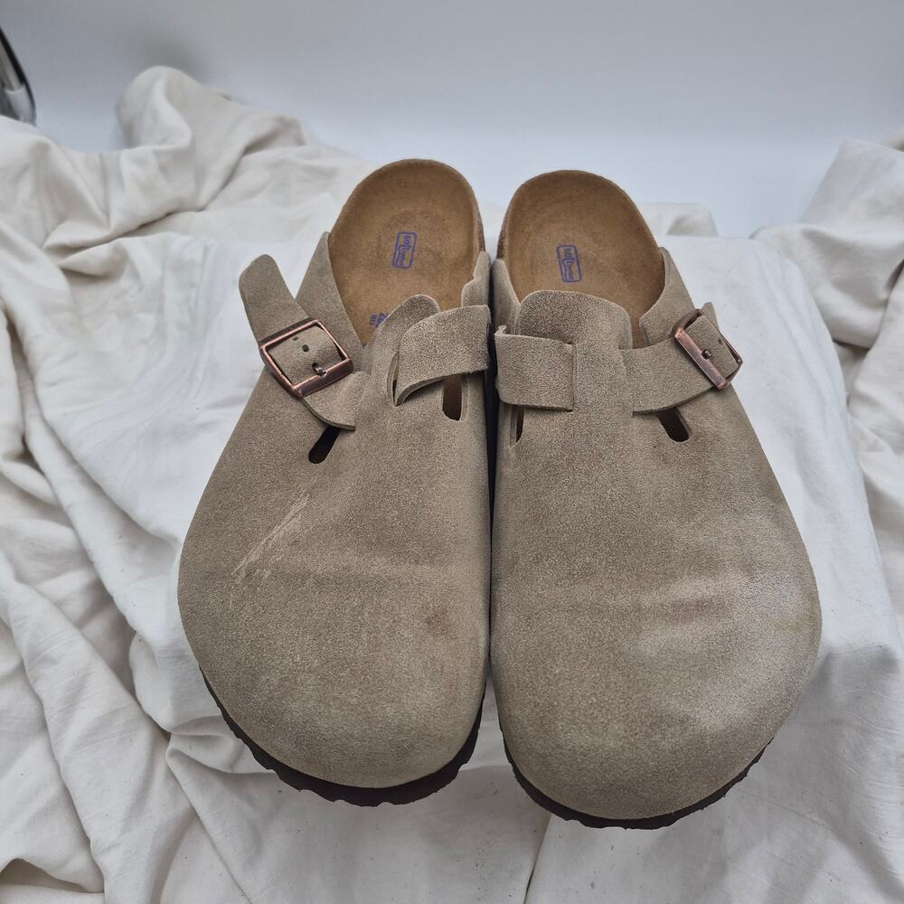 Birkenstock Boston soft footbed nubuck taupe mens size EU 44 US 11-11.5
